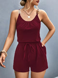 Scoop Neck Romper With Pockets And Stretch