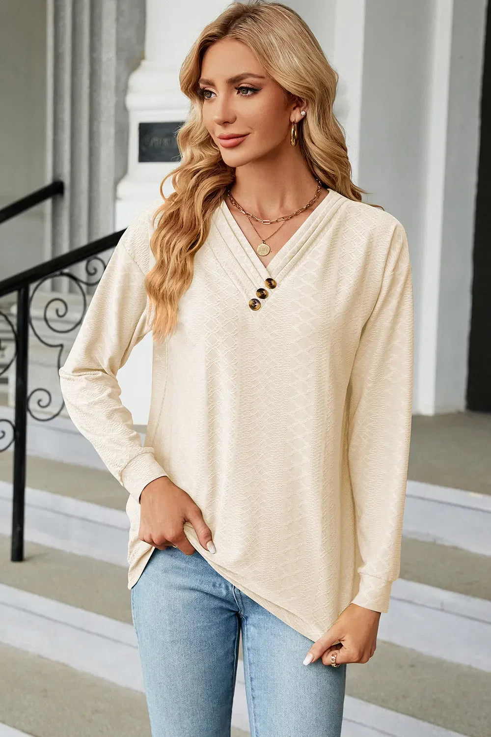 V-Neck Long Sleeve T-Shirt - Southern Shores Clothing
