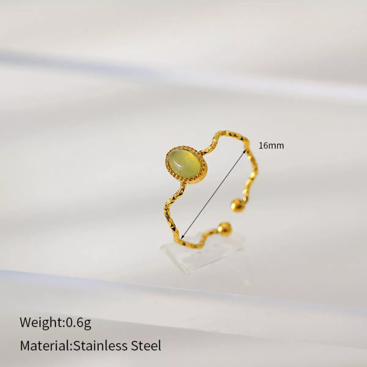 Coastal Wave Open Ring With 18K Gold Plating