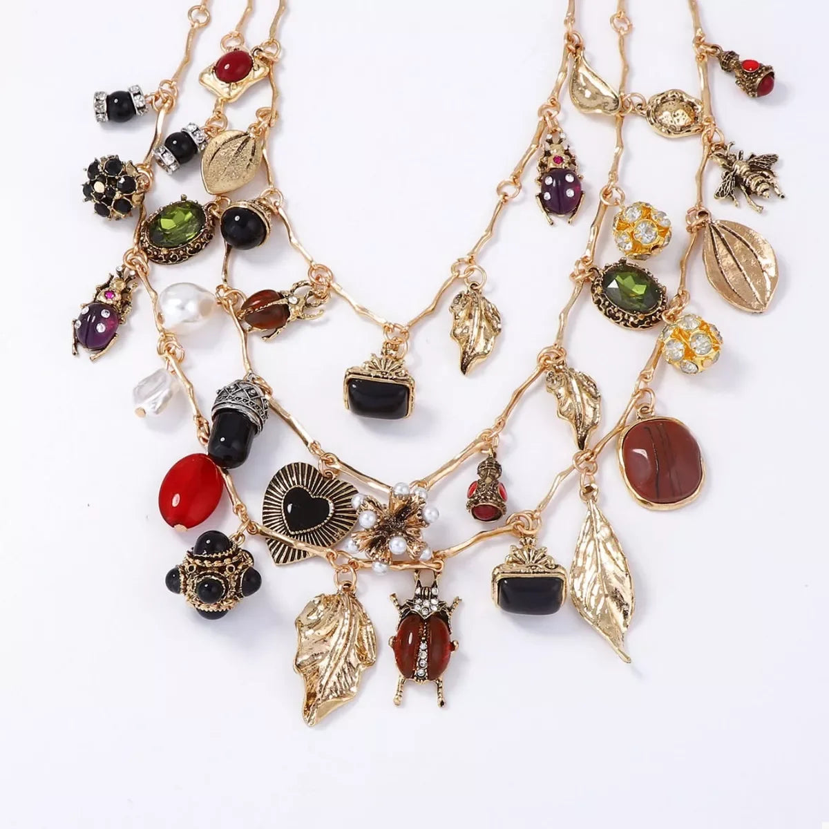 Three-Piece 18K Gold-Plated Gemstone Necklace Set - Southern Shores Clothing