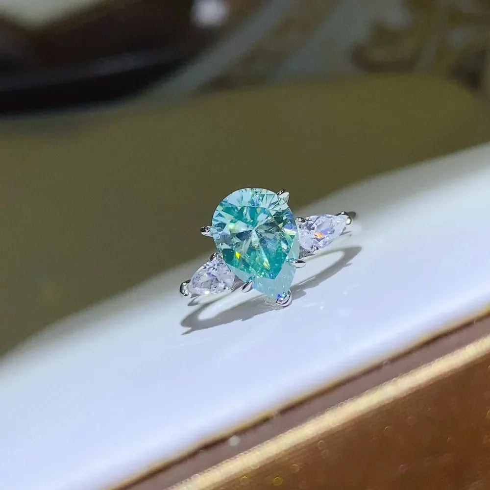 2 Carat Platinum-Plated Sterling Silver Moissanite Ring - Southern Shores Clothing