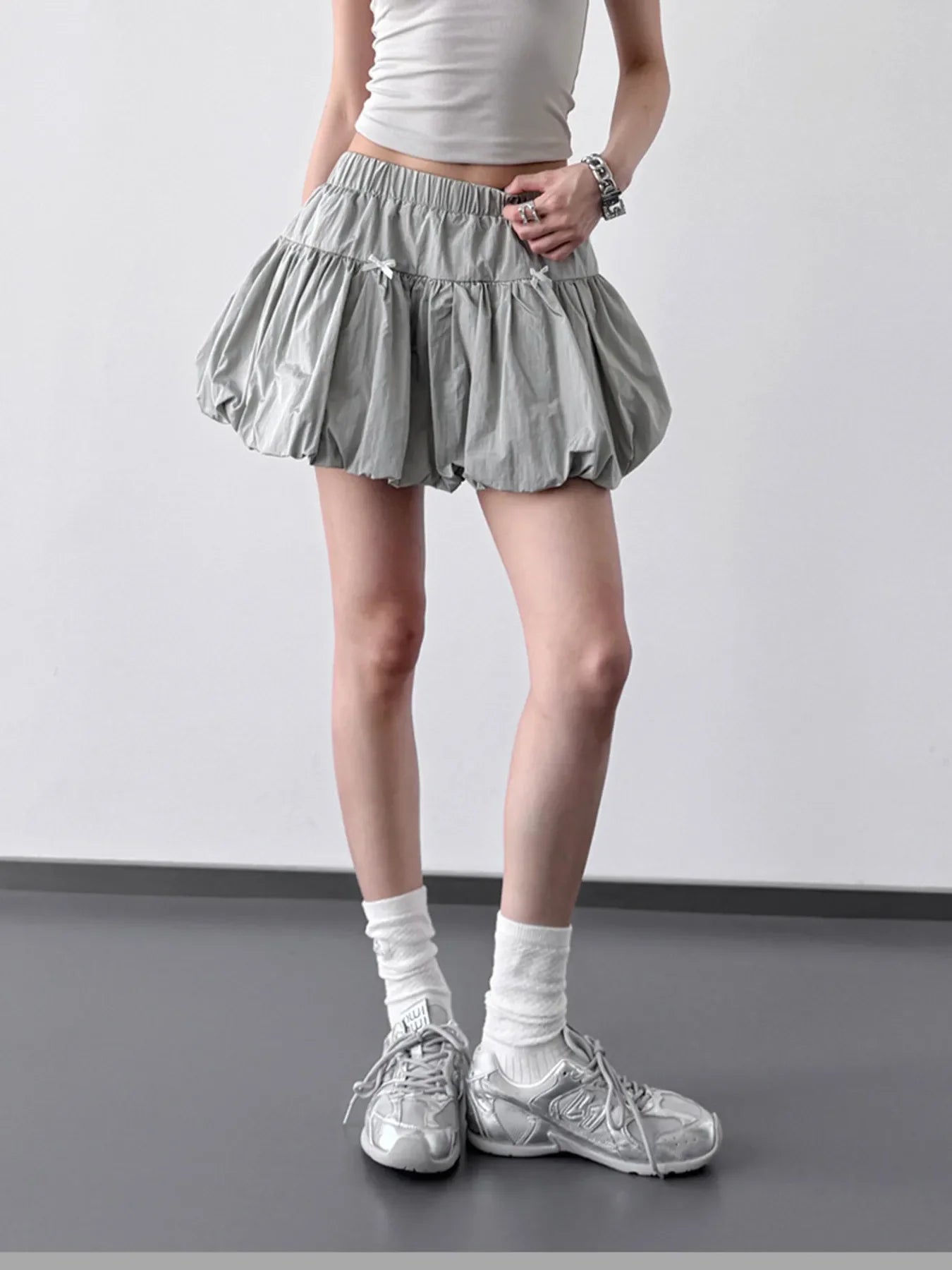 Bubble Hem Elastic Waist Mini Skirt Lightweight - Southern Shores Clothing