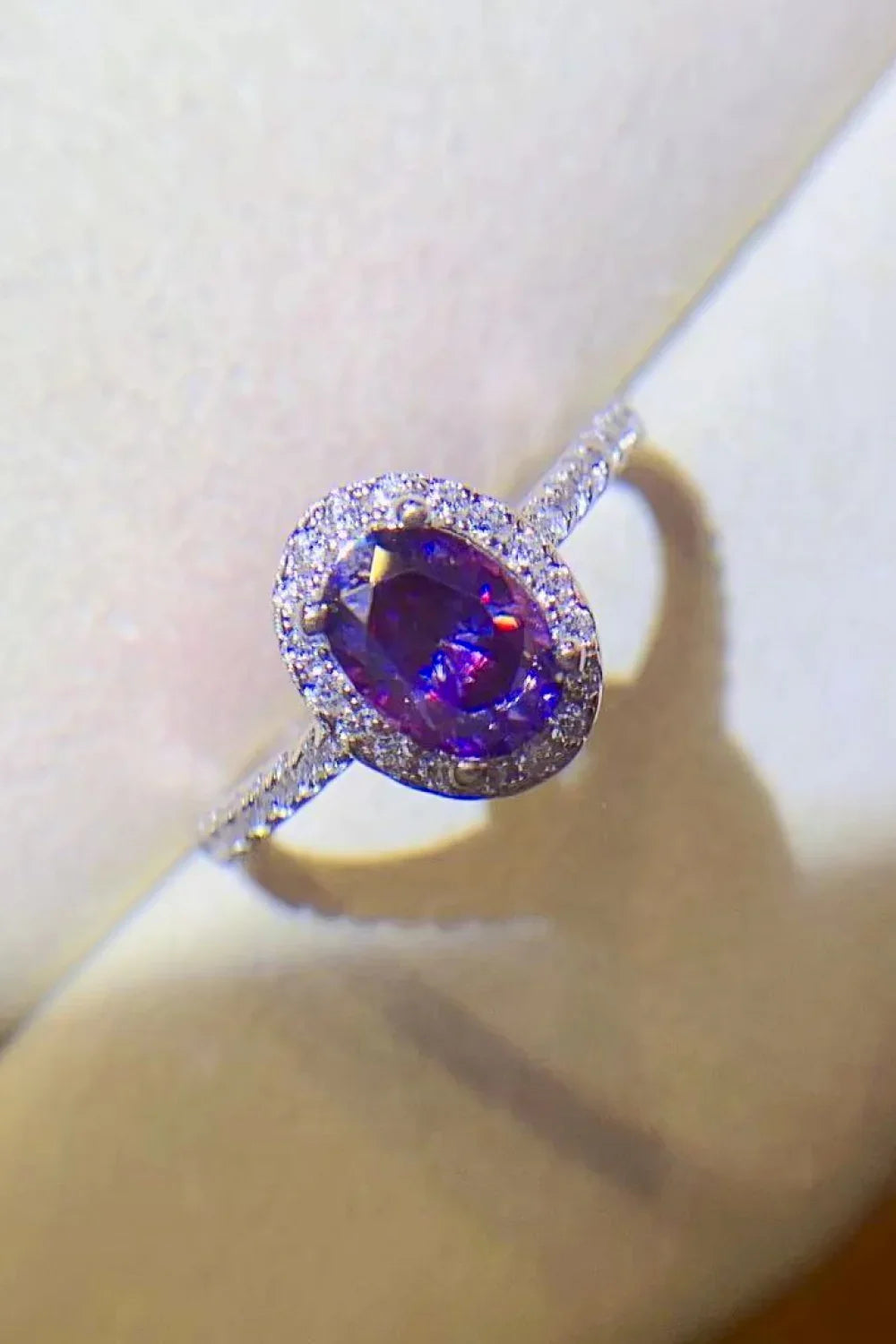 Sterling Silver 1 Carat Purple Moissanite Ring - Southern Shores Clothing