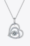 Moissanite Heart Pendant Necklace In Sterling Silver - Southern Shores Clothing