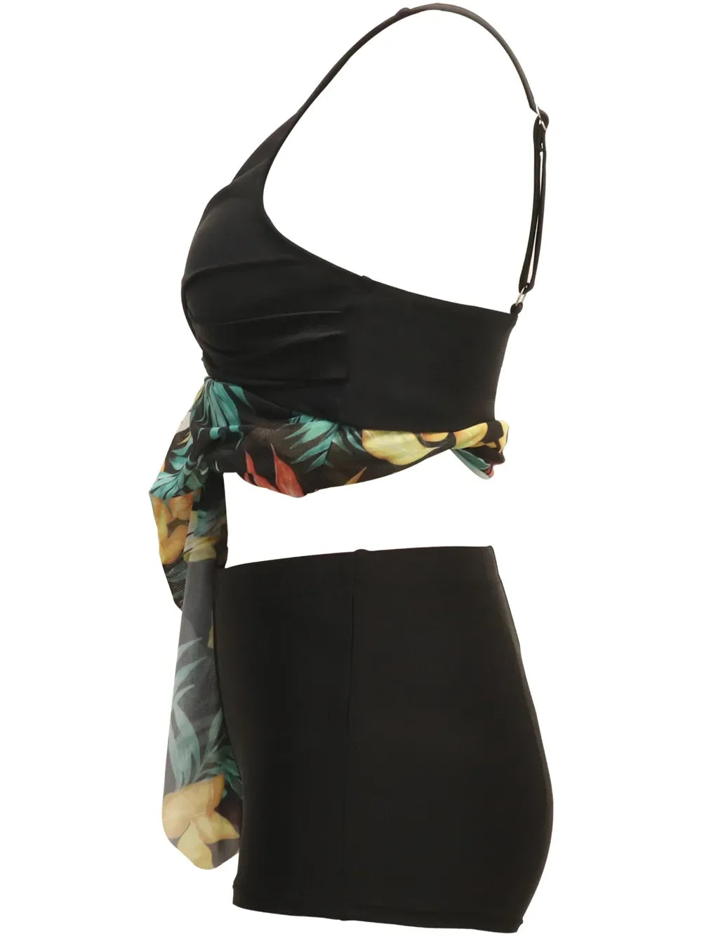 Two-Piece Swim Set With Wide Straps And Floral Print Pattern - Southern Shores Clothing
