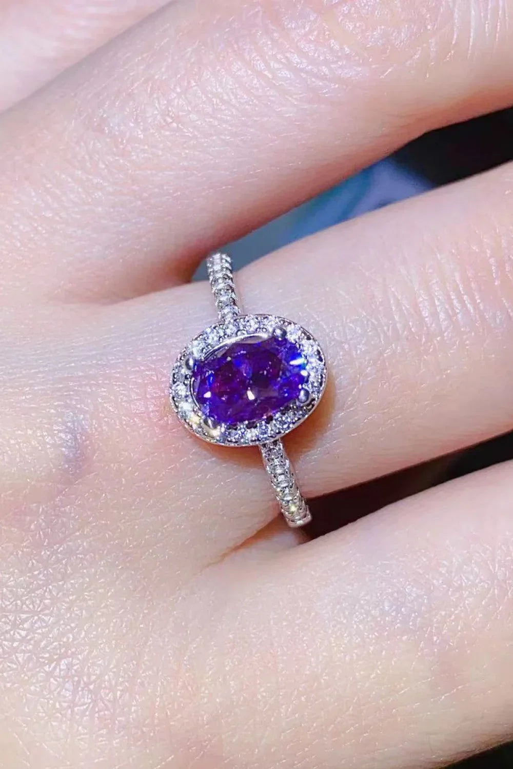 Sterling Silver 1 Carat Purple Moissanite Ring - Southern Shores Clothing