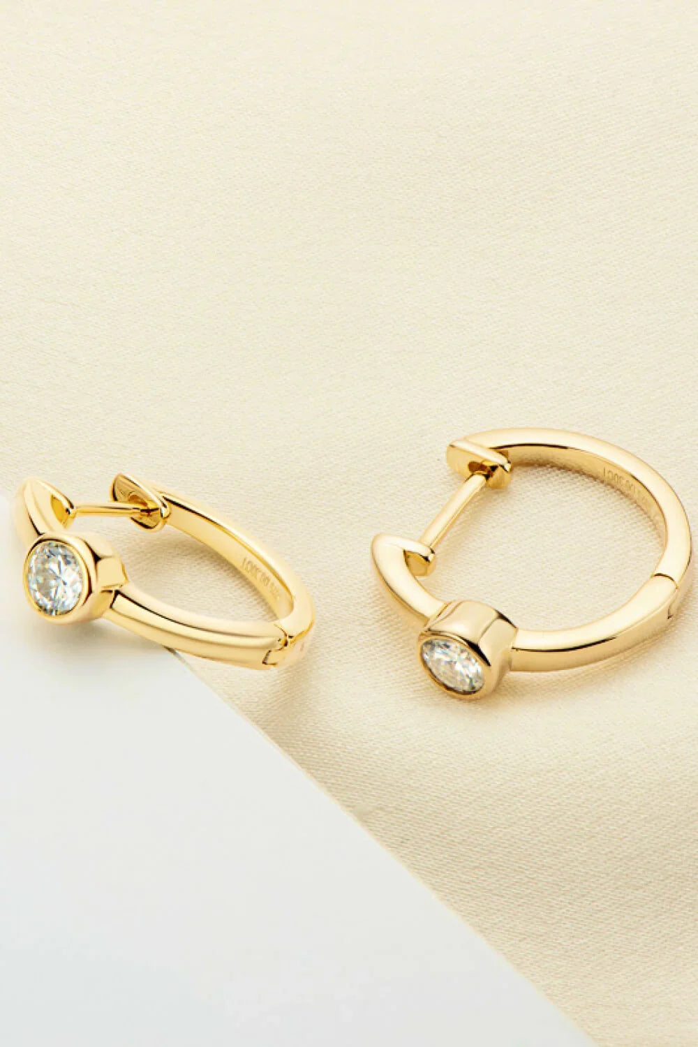 Minimalist 18K Moissanite Gold-Plated Huggie Earrings - Southern Shores Clothing