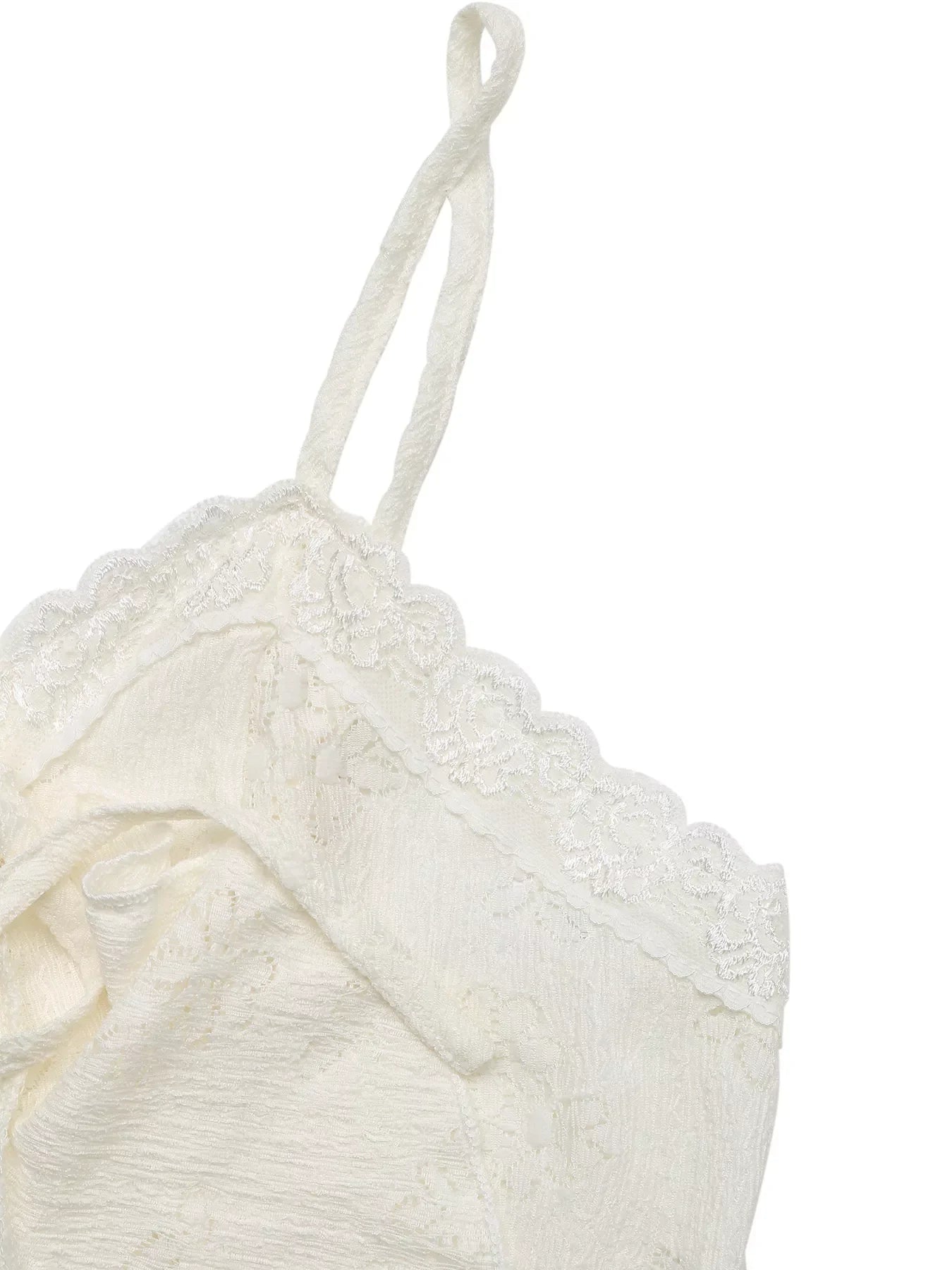 Lace Tie-Front Cami Top With Delicate Hem Detail And Bow - Southern Shores Clothing