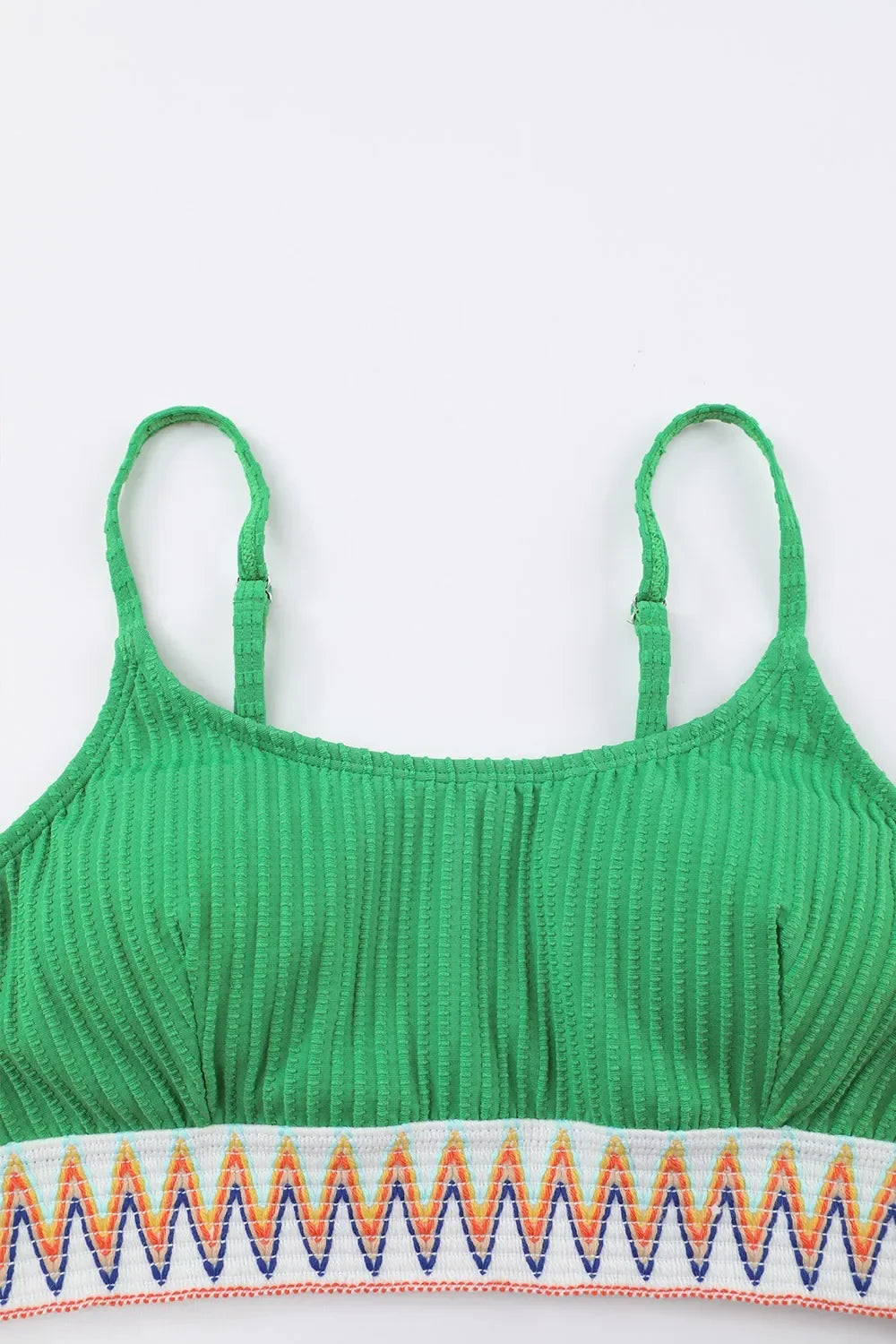 Textured Contrast Banding High Waist Bikini Set Two Piece - Southern Shores Clothing