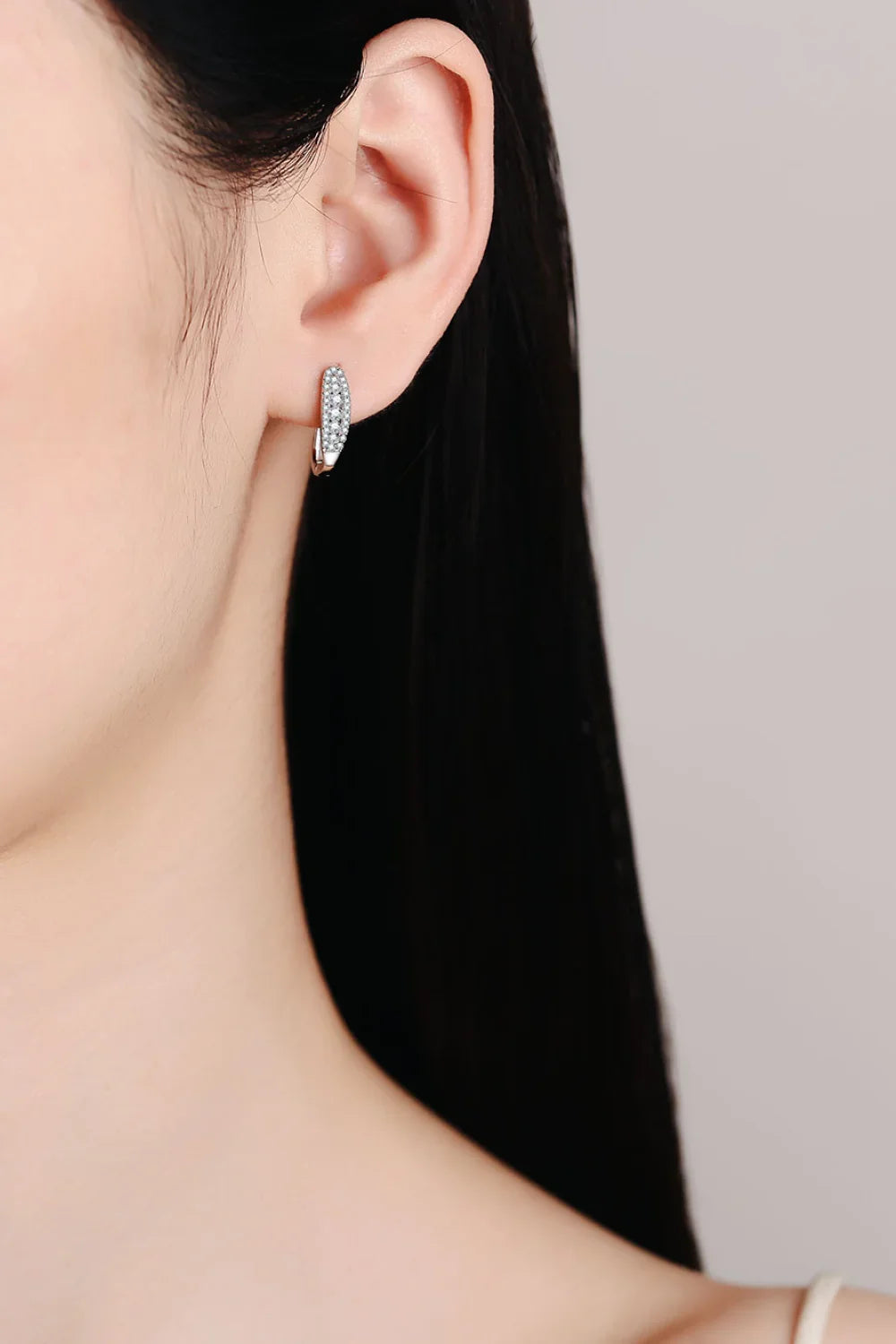 Moissanite Rhodium Plated Sterling Silver Earrings - Southern Shores Clothing