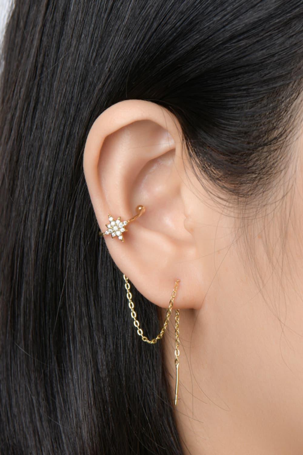 Platinum-Plated Moissanite Threader Earrings - Southern Shores Clothing