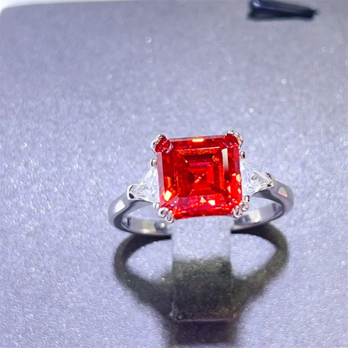 3 Carat Moissanite Platinum Plated Sterling Silver Ring - Southern Shores Clothing