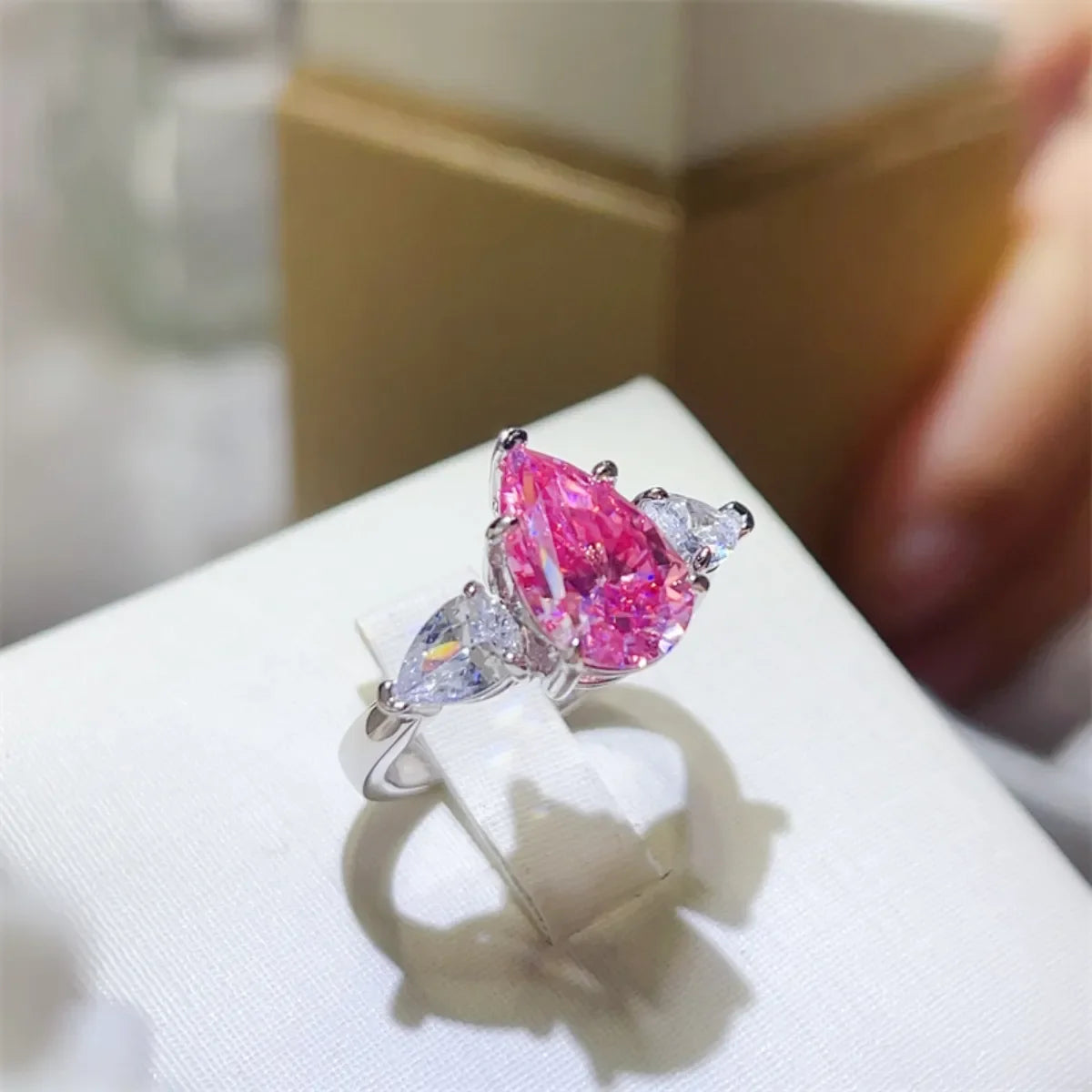 Sterling Silver 2 Carat Moissanite Ring With Zircon Accents - Southern Shores Clothing