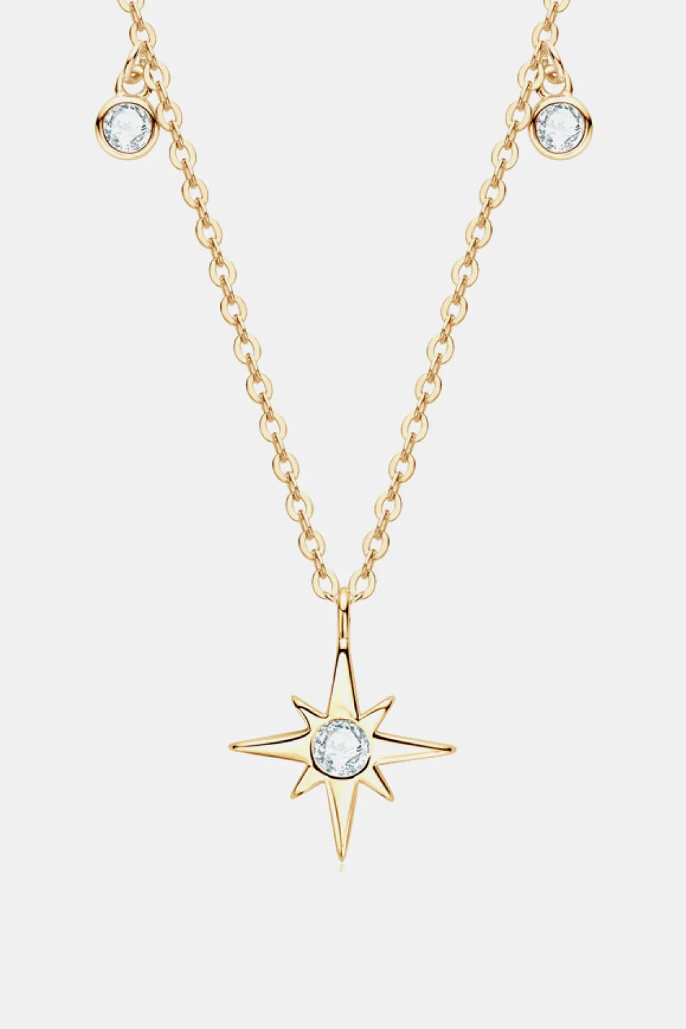 Sterling Silver Moissanite North Star Pendant Necklace - Southern Shores Clothing