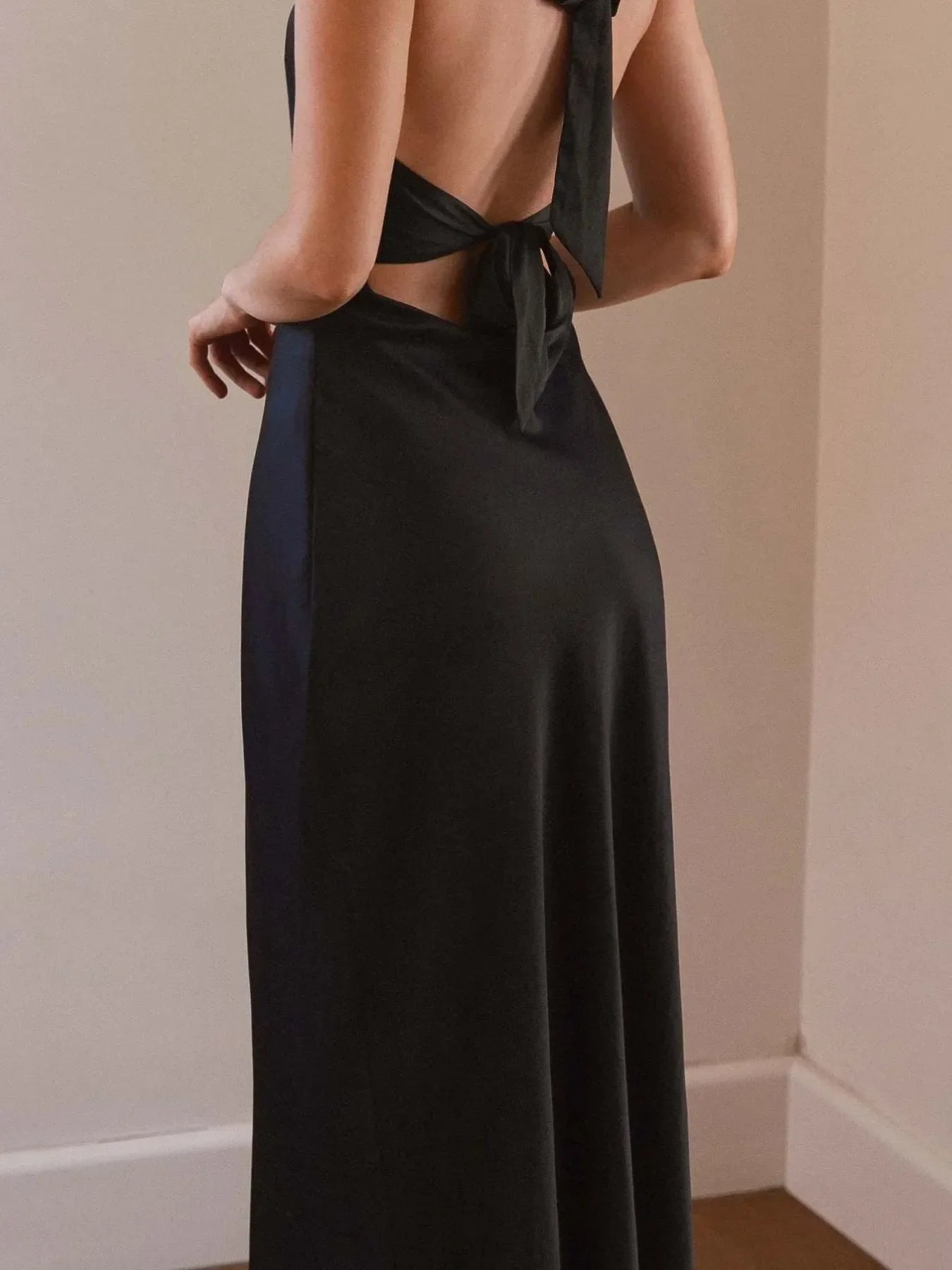 Halter Neck Wrap Maxi Dress With Tie Detail - Southern Shores Clothing