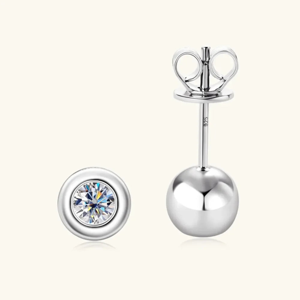 Moissanite Sterling Silver Stud Earrings - Southern Shores Clothing