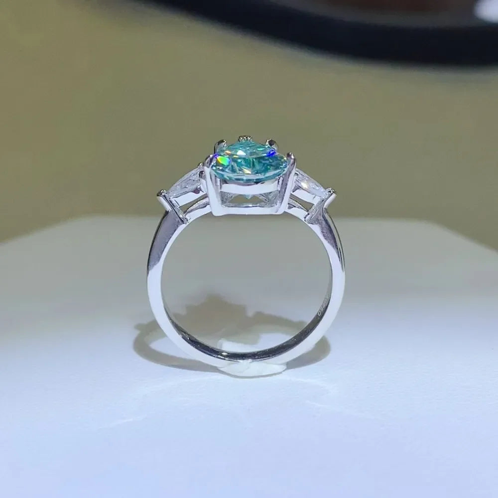2 Carat Platinum-Plated Sterling Silver Moissanite Ring - Southern Shores Clothing