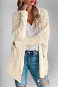 Pocketed Open Front Long Sleeve Cardigan With Stretch - Southern Shores Clothing