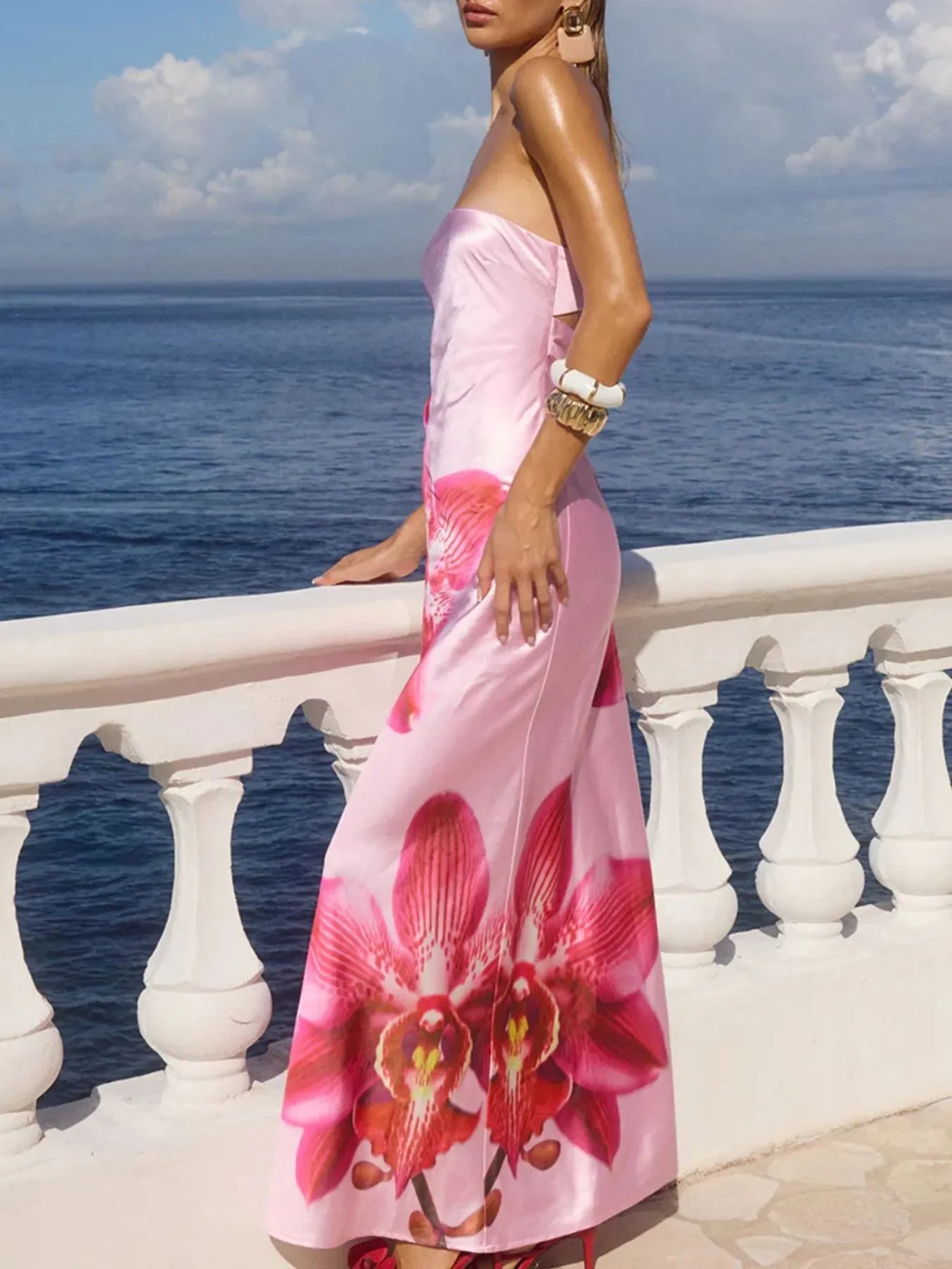 Printed Tube Maxi Magnolia Dress Sundress - Southern Shores Clothing