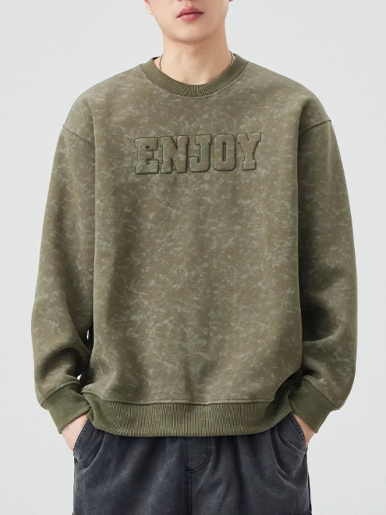 Plus Size Round Neck Long Sleeve Sweatshirt - Southern Shores Clothing