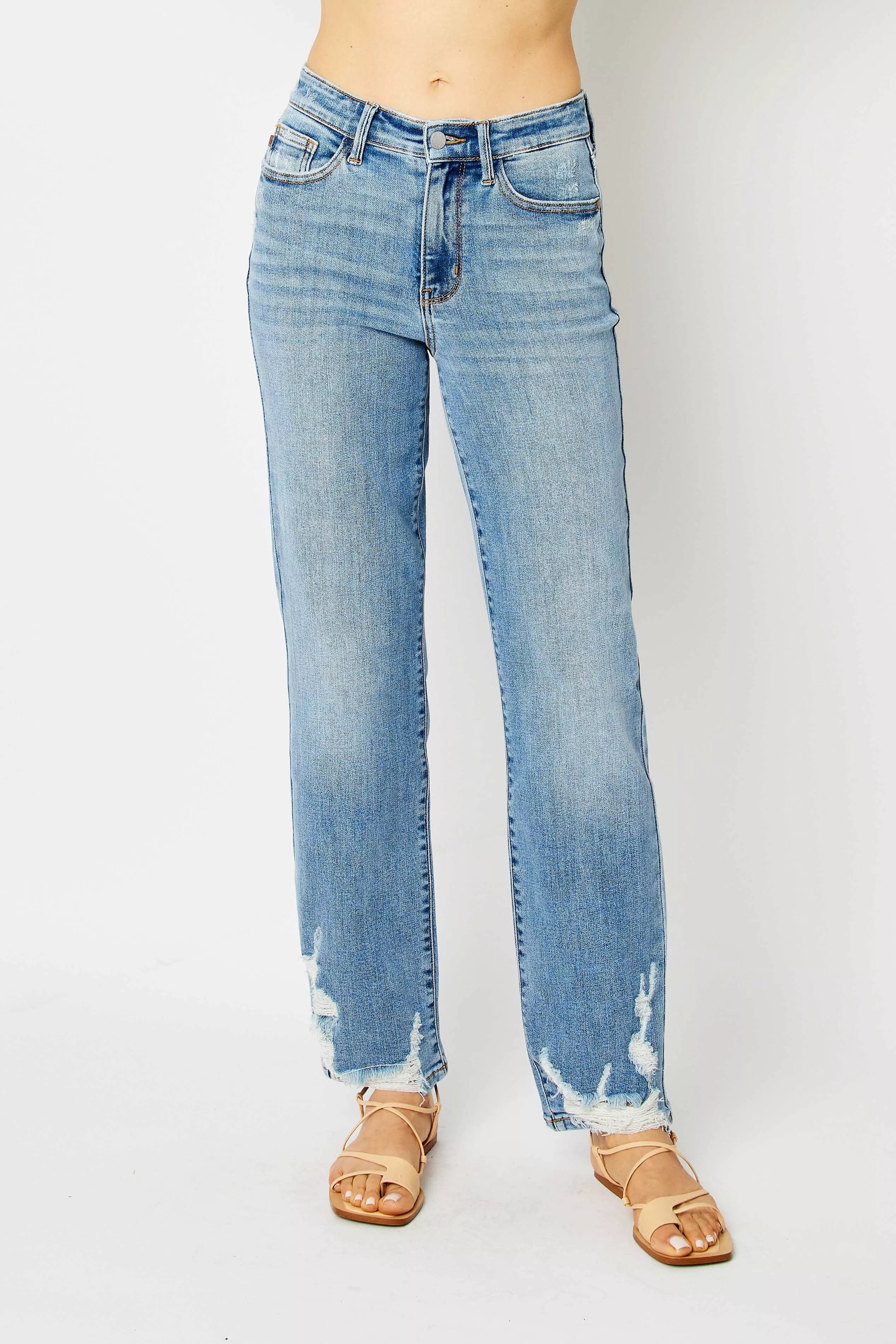 Coastal Judy Blue High Waist Straight Jeans Plus Size