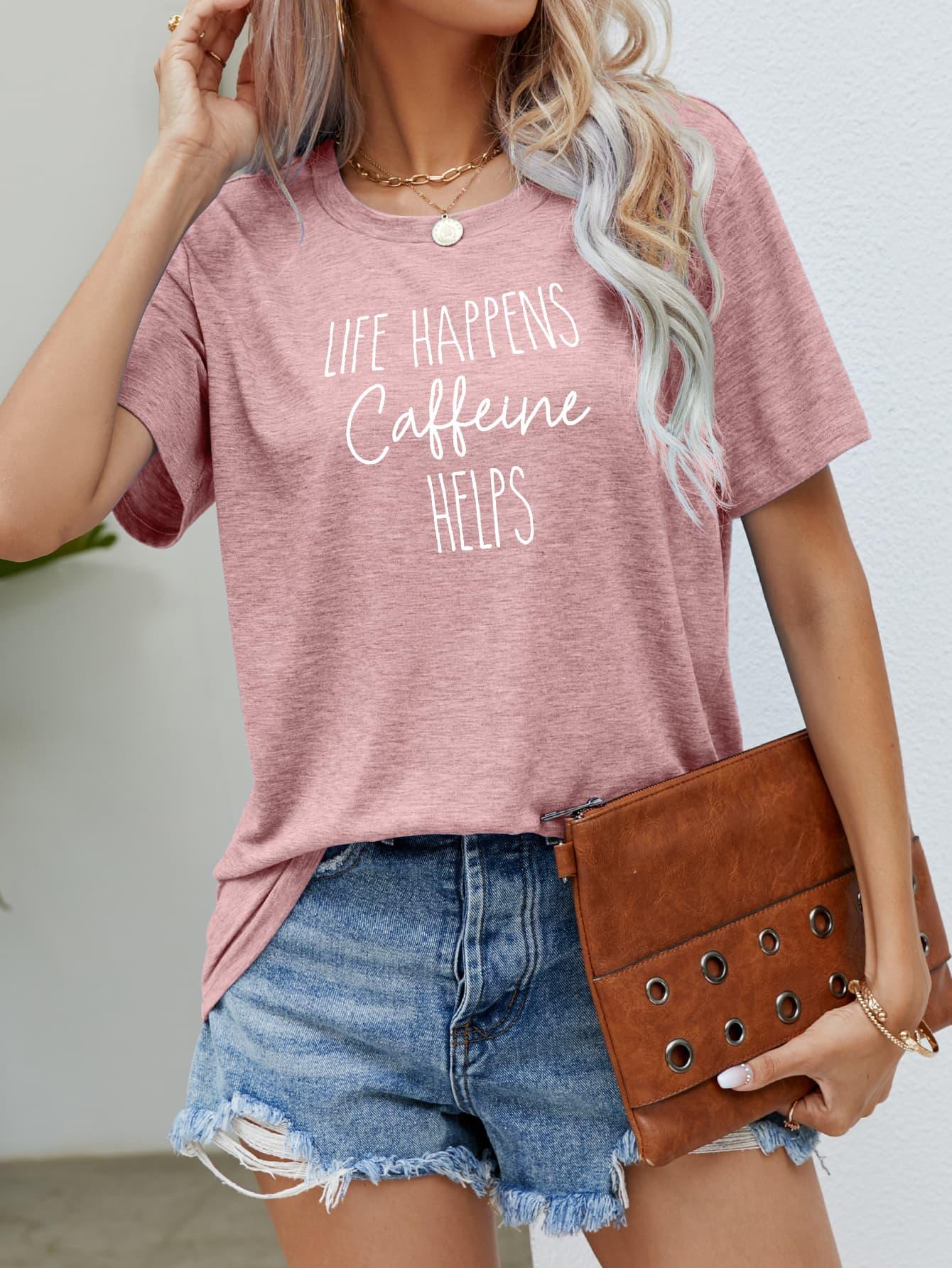 Slightly Stretchy Caffeine Graphic T-Shirt - Southern Shores Clothing