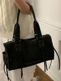 Lace-Up Shoulder Bag With Classic Design - Southern Shores Clothing