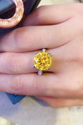 5 Carat Banana Yellow Moissanite Sterling Silver Ring - Southern Shores Clothing