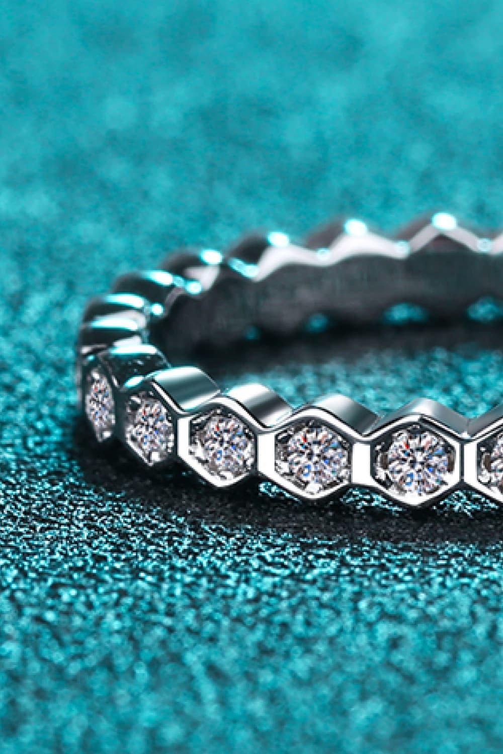 Minimalist Moissanite Sterling Silver Eternity Ring - Southern Shores Clothing