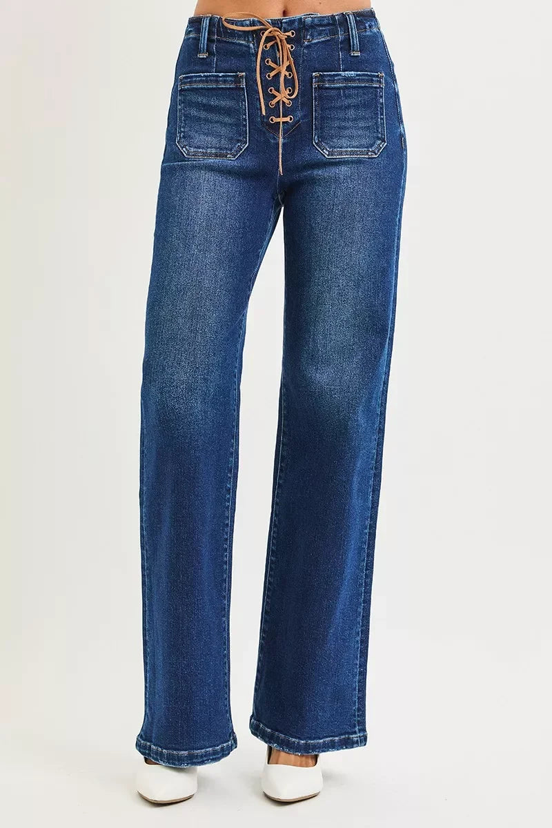 Plus Size High Rise Wide Leg Jeans Denim - Southern Shores Clothing