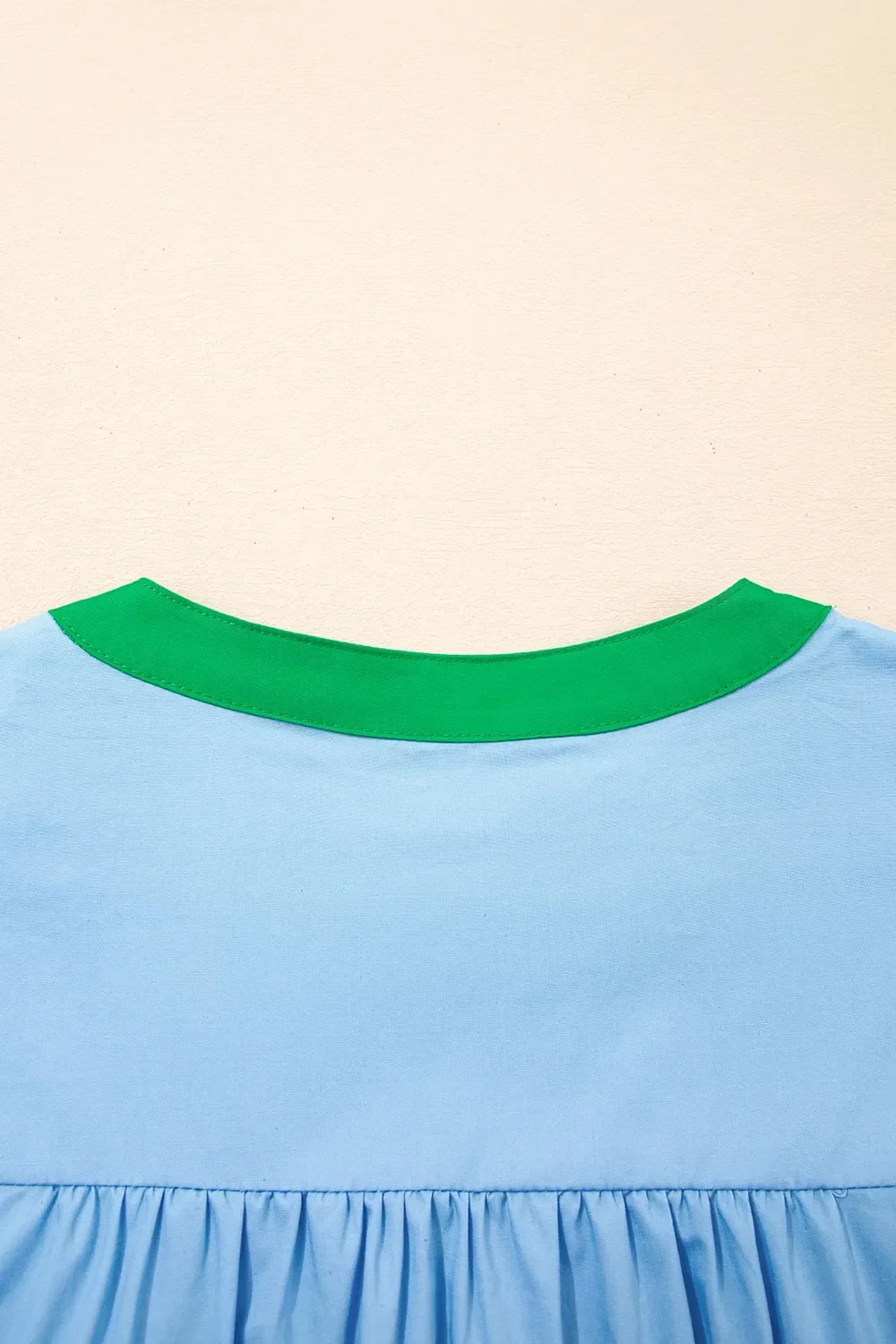 Cotton Notched Neck Frilly Detail Short Sleeve Blouse - Southern Shores Clothing