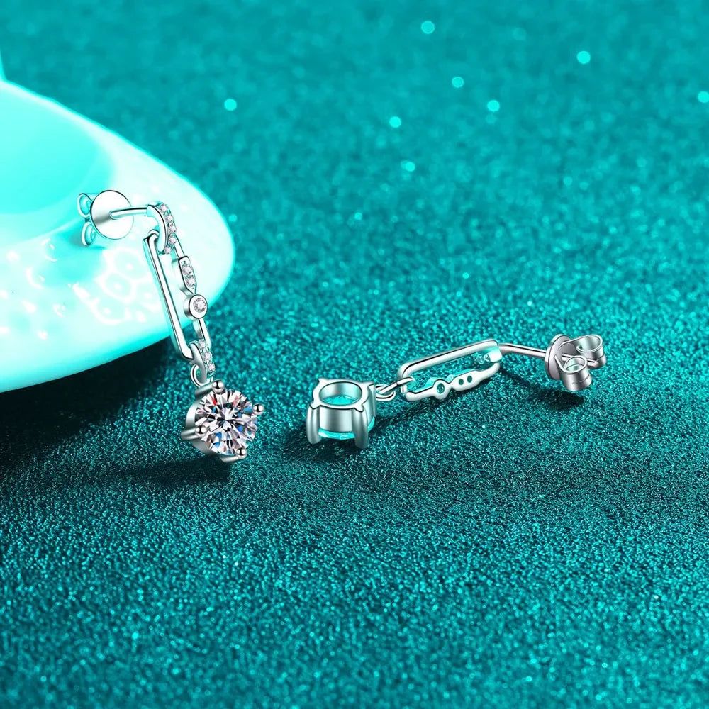 2 Carat Moissanite Sterling Silver Drop Earrings - Southern Shores Clothing