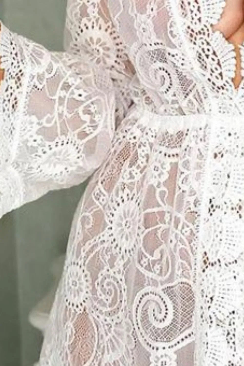 V Neck Lace Sheer Cover-Up Dress Beachwear - Southern Shores Clothing