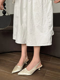 Pointed Toe Slingback Pumps With Rhinestones - Southern Shores Clothing