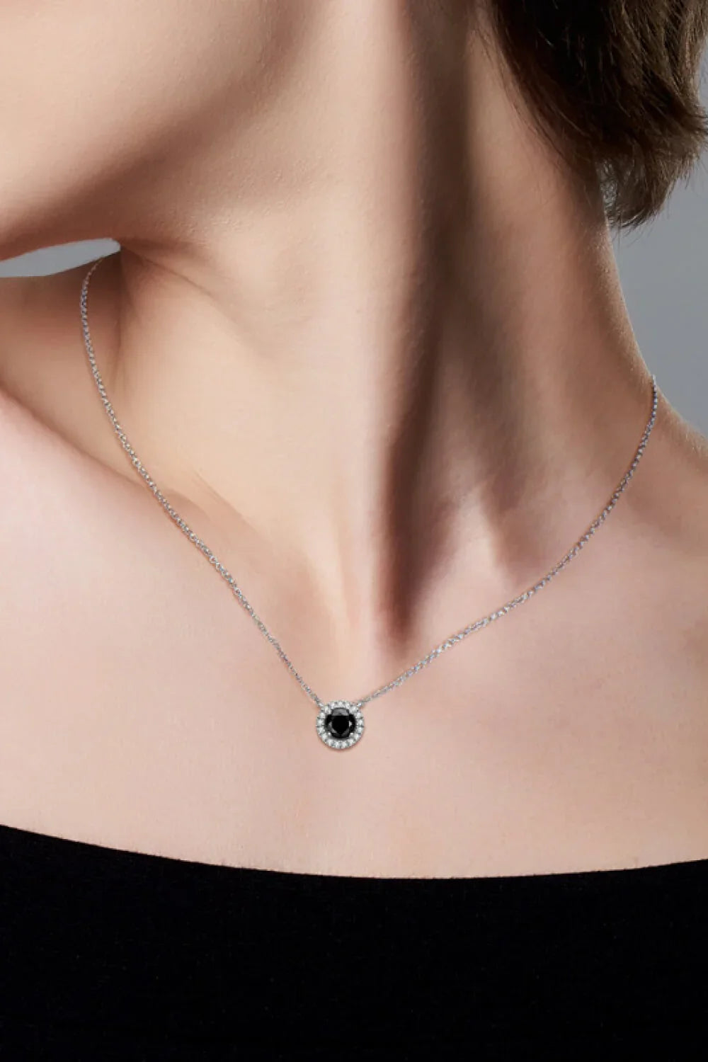 Two-Tone 1 Carat Moissanite Round Pendant Necklace - Southern Shores Clothing