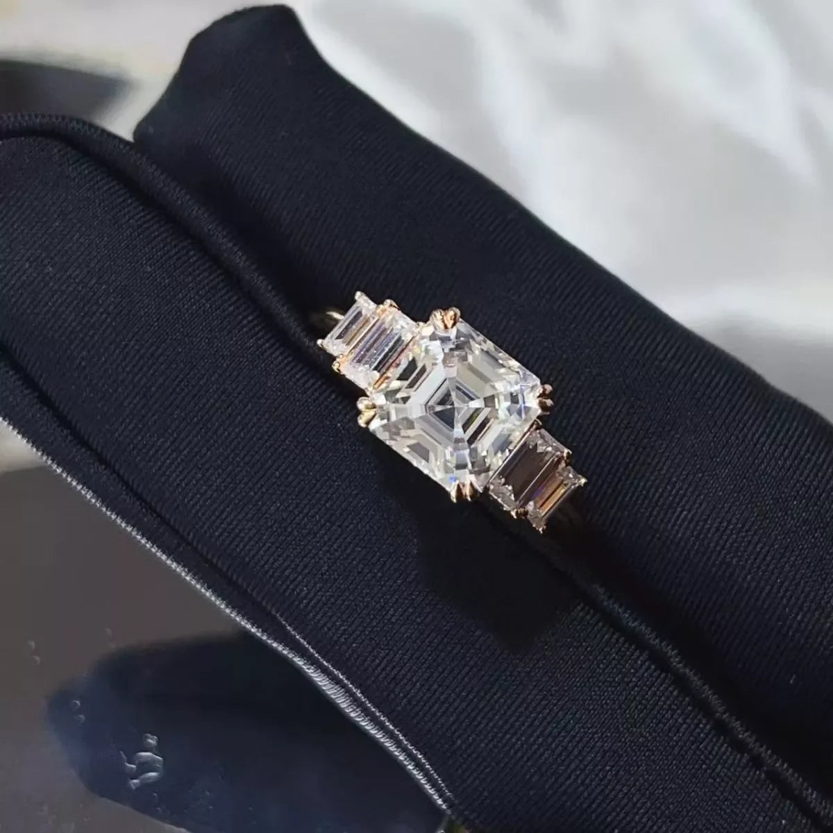 3 Carat Moissanite 925 Silver Ring Rose Gold Plating - Southern Shores Clothing