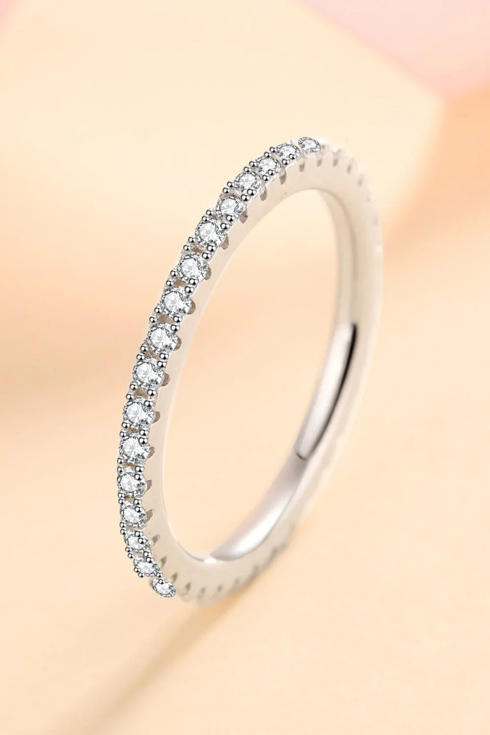 Moissanite Ring In Sterling Silver 0.57ct Round - Southern Shores Clothing