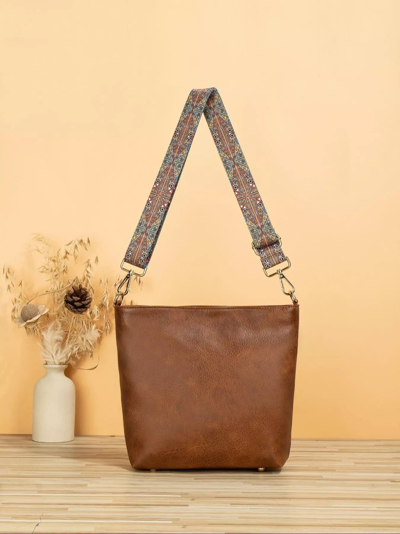 Crossbody Bag With Patterned Strap Everyday Use - Southern Shores Clothing