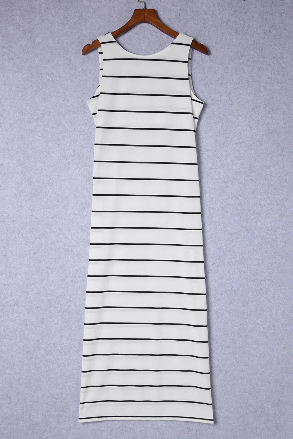 Striped Slit Sleeveless Maxi Dress - Southern Shores Clothing