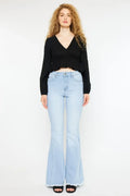 High Rise Curvy Flare Jeans With Stretch Denim - Southern Shores Clothing