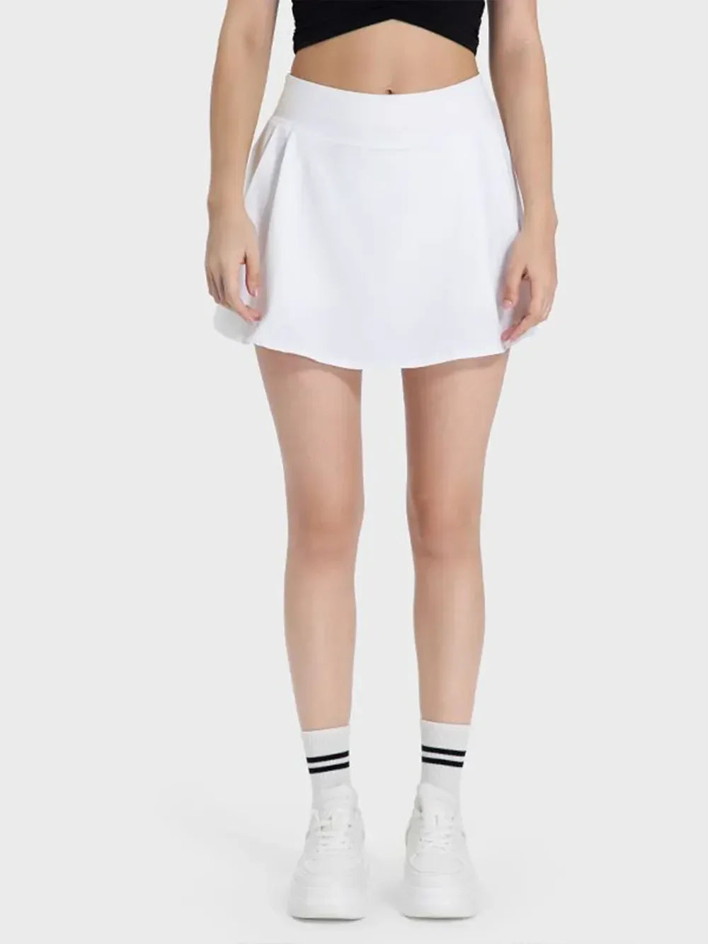 Pleated Detail Mid-Rise Active Skirt With Stretch - Southern Shores Clothing