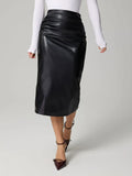 Ruched Midi Skirt With Slit Back For Summer - Southern Shores Clothing