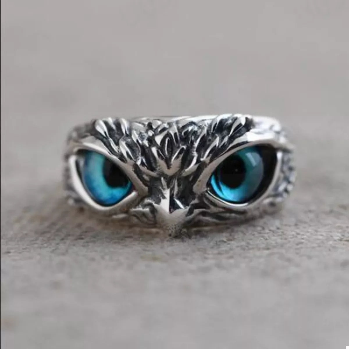 Owl Eyes Silver Plated Ring With Resin Accents - Southern Shores Clothing