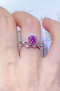 1 Carat Moissanite Sterling Silver Ring Halo - Southern Shores Clothing