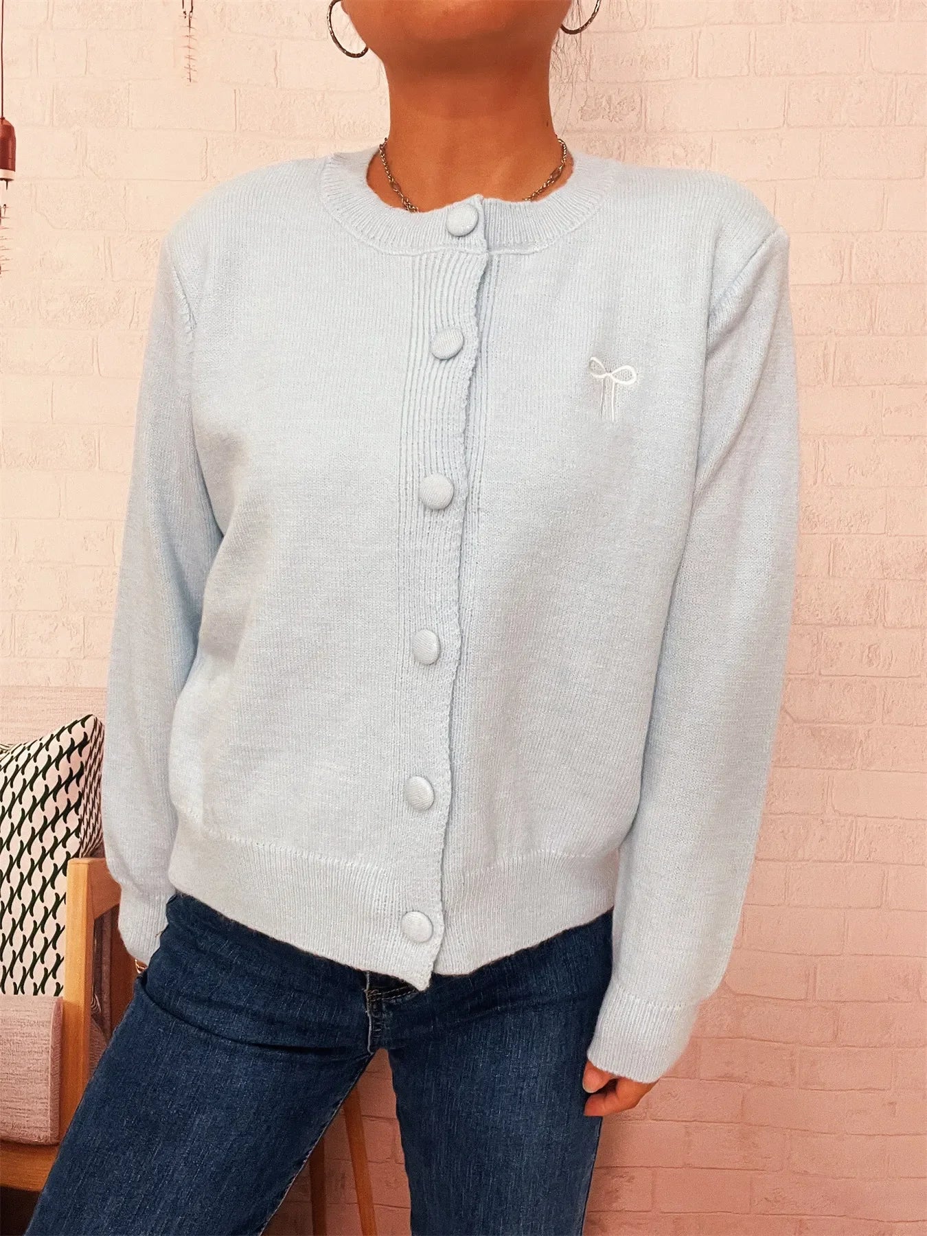 Button Up Long Sleeve Cardigan Slightly Stretchy - Southern Shores Clothing