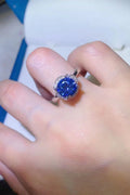 2 Carat Moissanite Contrast Sterling Silver Ring - Southern Shores Clothing