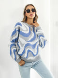 Round Neck Dropped Shoulder Knit Sweater - Southern Shores Clothing