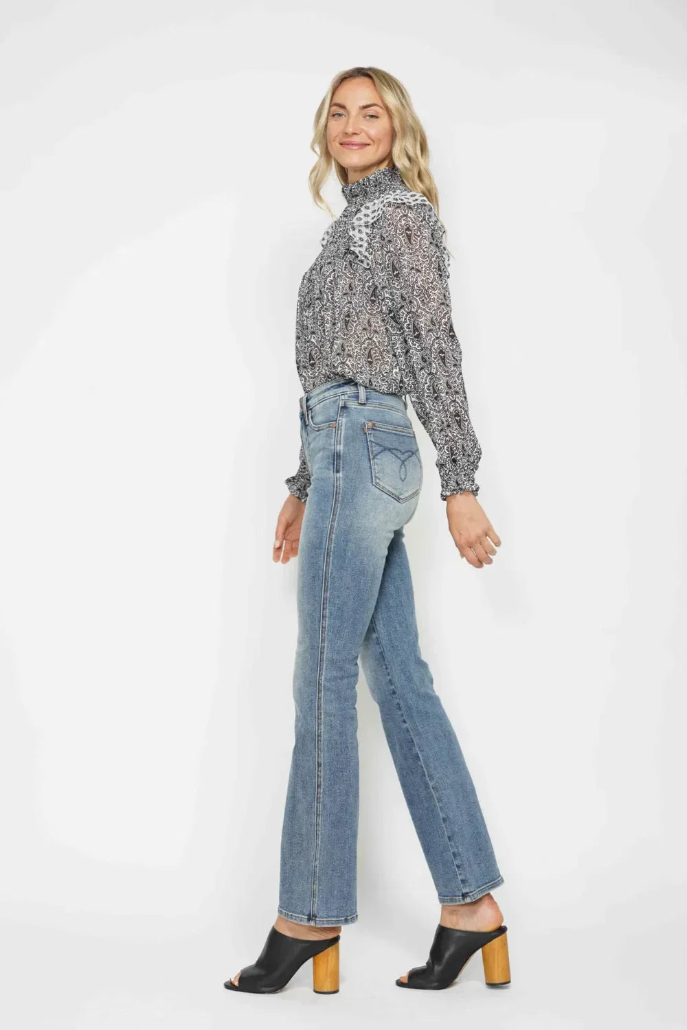 Plus Size Bootcut Denim Jeans With Tummy Control - Southern Shores Clothing