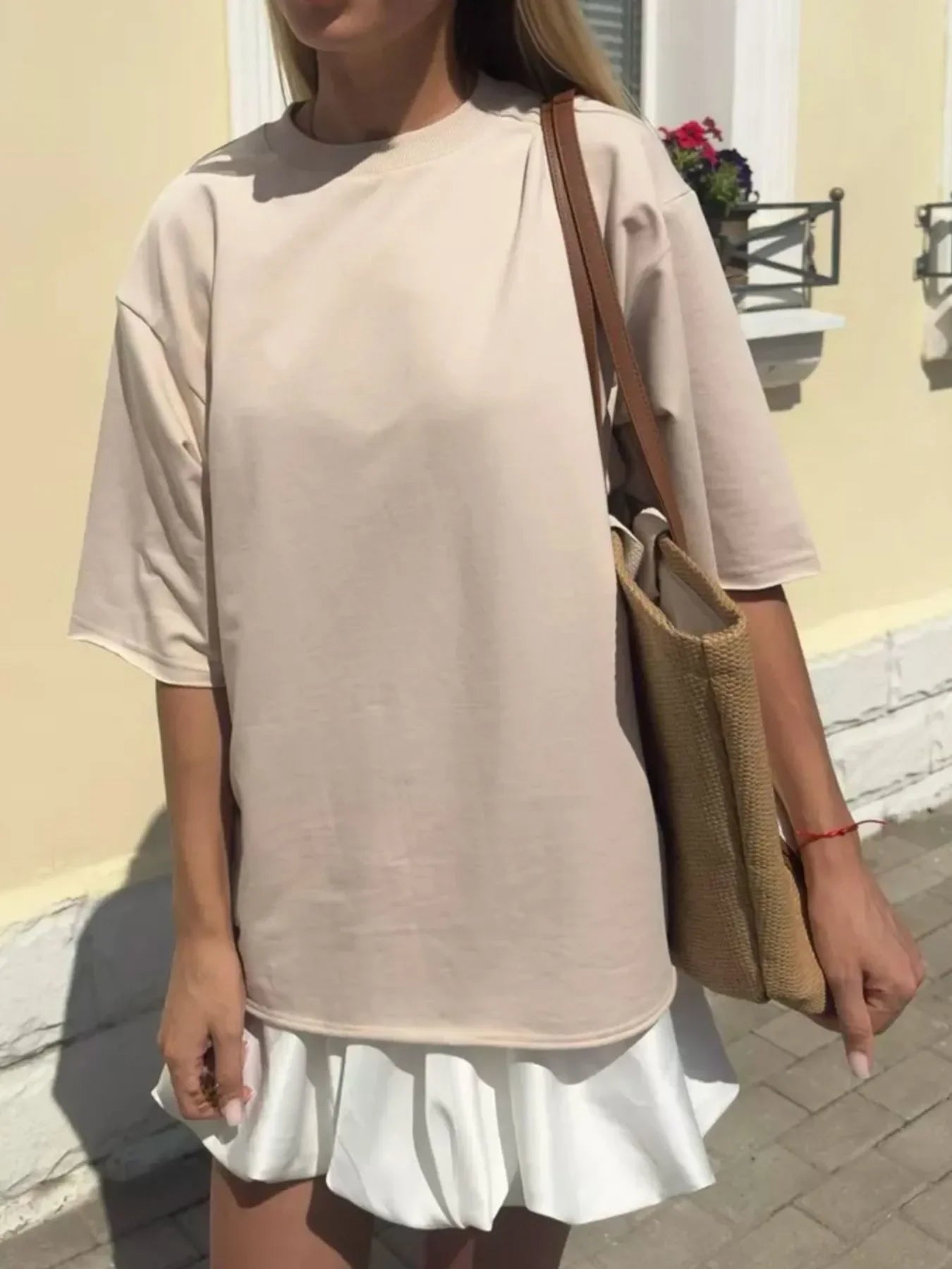 Oversized Round Neck Half Sleeve T Shirt With Relaxed Fit - Southern Shores Clothing