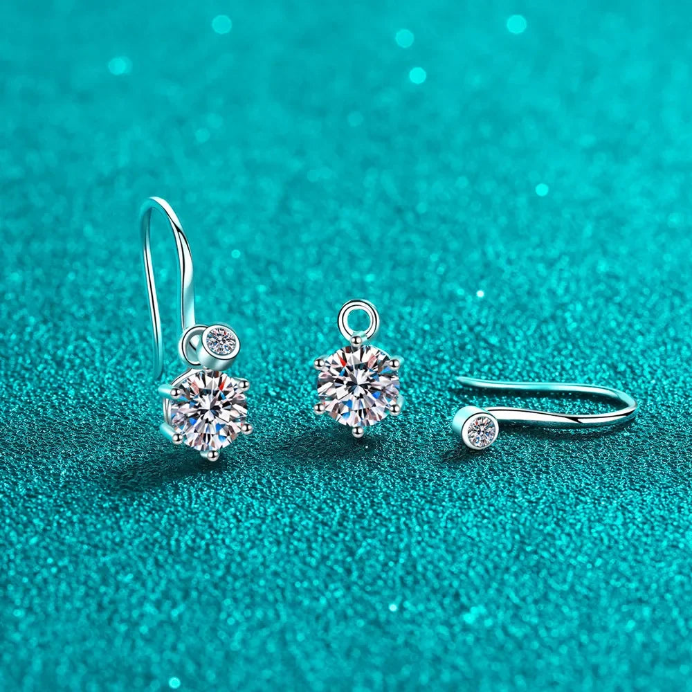 2 Carat Moissanite Sterling Silver Earrings - Southern Shores Clothing